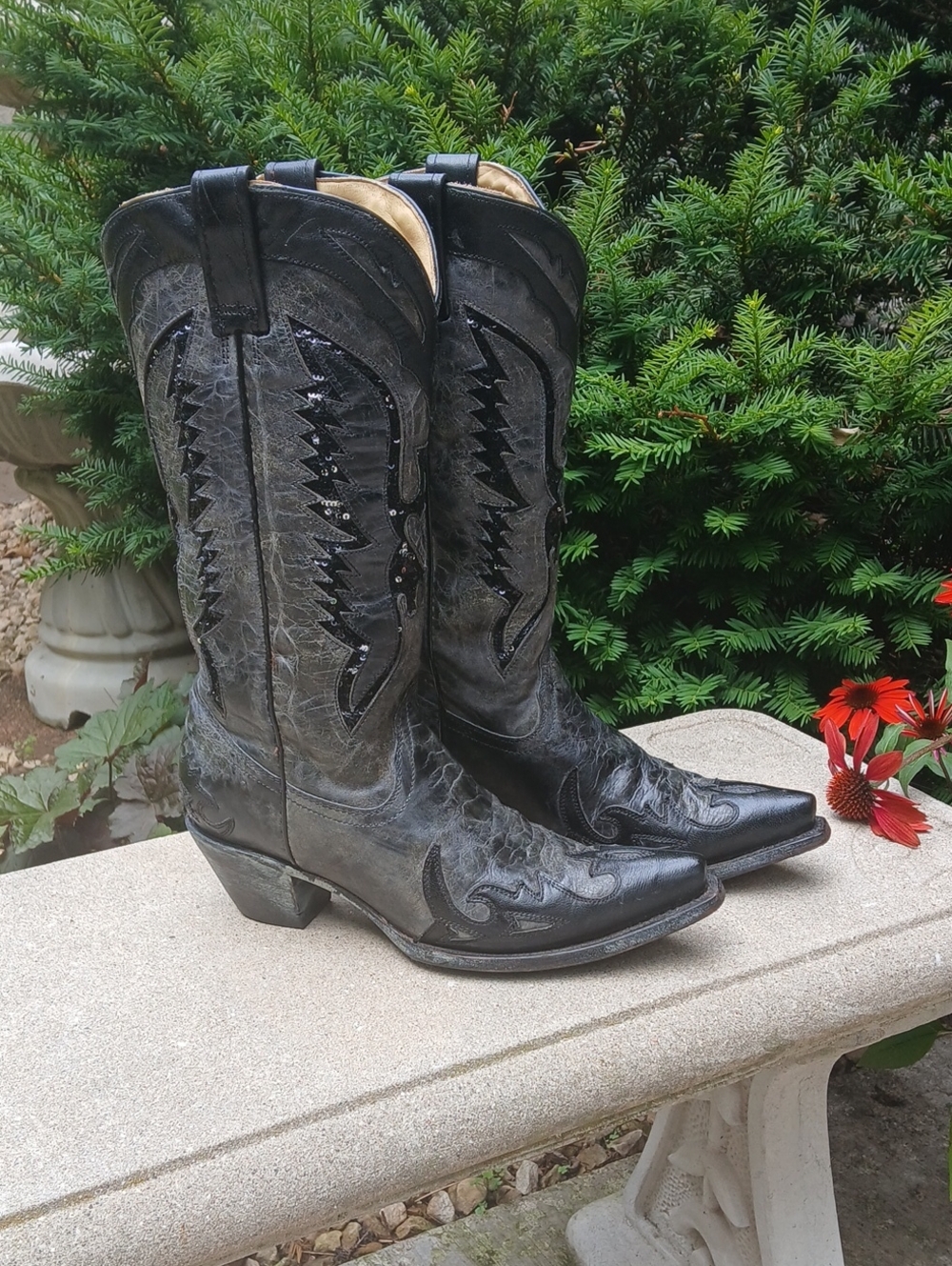 Corral Women's Eagle Sequin Inlay Snip Toe Cowgirl Boots model R1003, Sz 9.5 - Picture 2 of 12